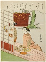 Poem by Sakanoue no Korenori, from an untitled series of Thirty-Six Immortal Poets, c. 1767/68.
