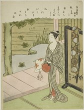 Poem by Fujiwara no Toshiyuki, from an untitled series of Thirty-Six Immortal Poets, c. 1767/68.