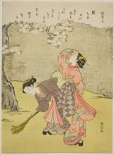 Poem by Ki no Tsurayuki, from an untitled series of Thirty-Six Immortal Poets, c. 1767/68.