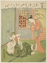 Hotei, from the series "The Seven Gods of Good Luck in Modern Life (Ukiyo shichi fukujin)", c. 1769.