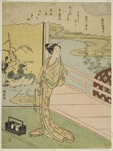 Poem by Minamoto no Saneakira Ason, from an untitled series of Thirty-Six Immortal Poets, c. 1767/68.