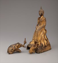 Buddha Meditating in the Forest Attended by Animals, 19th century.
