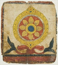 The Wheel of Law (Dharmachakra), from a Set of Initiation Cards (Tsakali), 14th/15th century.
