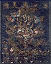 Painted Banner (Thangka) with Guru Dragpur, a Wrathful Form of Padmasambhava, 18th/19th century.