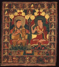 Painted Banner (Thangka) of Lineage Painting of Two Lamas in Debate, c. 1500.
