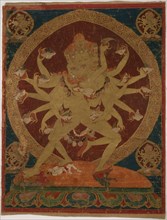 Painted Banner (Thangka) of Skull-Cup Bearing (Kapâladhara) Hevajra, c. 1604.