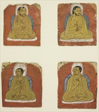 Four Miniature inscribed portraits of four Lamas, 14th century.
