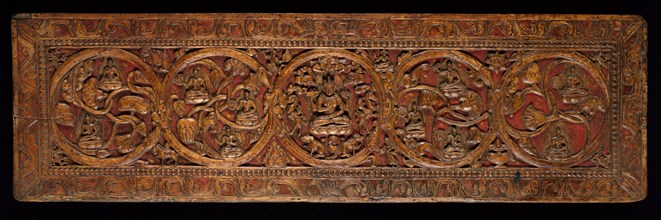 Book Cover for a Manuscript of the Perfection of Wisdom (Ashtashasrika Prajnaparamita) Sutra, 14th century.