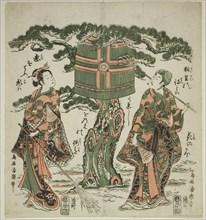 The Actors Ichimura Kamezo I as Jo and Ichimura Kichigoro as Uba in a scene from Takasago, c. 1760.