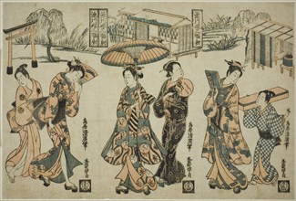 Girls of Fukagawa - A Triptych (Fukagawa musume sanpukutsui), c. 1755.