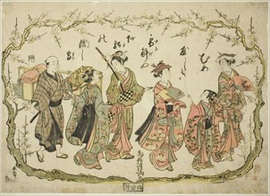 Party on their way to view plum blossoms, c. 1764.