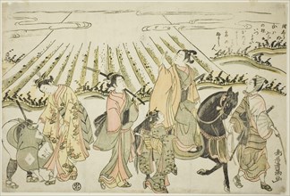 A parody of Narihira's eastern journey, c. 1764.