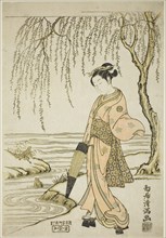A Young Woman Watching Frogs (parody of Ono no Tôfû), c. 1760.