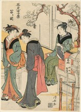 Tomigaoka, from the series "Ten Scenes of Teahouses (Chamise jikkei)", c. 1783/84.