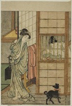 Woman After a Bath, from "Comparison of Alluring Beauties (Irokurabe enpu sugata)", c. 1781.