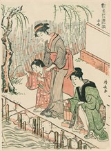 Fishing, from the series "A Set of Ten Beauties in Flowerlike Styles (Enshoku hana fuzoku ju awase)", c. 1782.