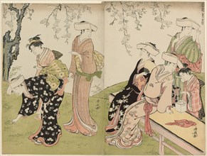 An Outing in Spring, from the series A Brocade of Eastern Manners (Fuzoku azuma no nishiki), c. 1783/84.