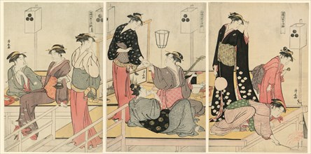 Cooling Off in the Evening at Shijogawara, c. 1784.