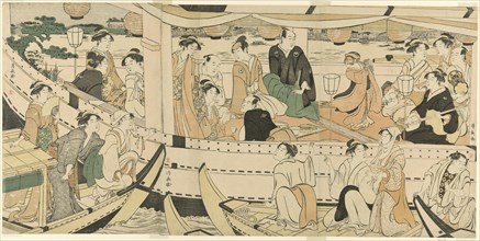 An Actors' Boating Party on the Sumida River, c. 1789.