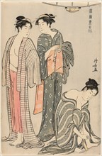 Three Women after a Bath, from the series "A Brocade of Eastern Manners (Fuzoku Azuma no nishiki)", c. 1783/84.