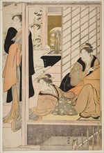 Women Viewing a Snowy Garden from a Parlor, c. 1786.