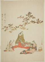 Surimono commemorating the 50th anniversary of the death of the actor Iwai Hanshiro III, c. 1809.