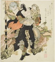 Takenouchi no Sukune carrying the Emperor Ojin, c. 1830.