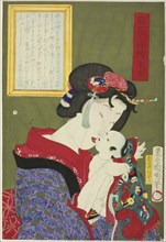 Maiden (Kimusume), from the series "Mirror of Flowering Humanity (Kaika ninjo kagami)", 1878.
