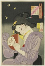 Delighted (Ureshiso), from the series "Thirty-two Aspects of Women (Fuzoku sanjuniso)", 1888.