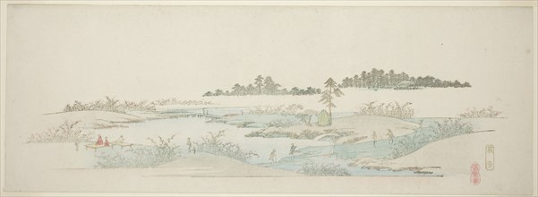 Hagi Temple (Hagidera), from the series "Thirteen Views of the Environs of Edo", c. 1837/44.