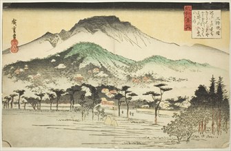 Evening Bell at Mii Temple (Mii bansho), from the series "Eight Views of Omi (Omi hakkei no uchi)", c. 1834.