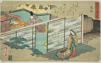 Utsusemi, from the series "Fifty-four Chapters of the Tale of Genji (Genji monogatari gojuyonjo)", 1852.