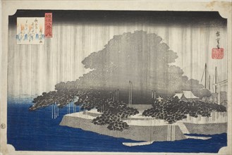 Night Rain at Karasaki (Karasaki no yau), from the series "Eight Views of Omi (Omi hakkei no uchi)", c. 1834.