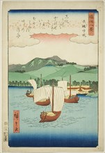 Returning Sails at Yabase (Yabase kihan), from the series "Eight Views of Omi (Omi hakkei)", 1857.