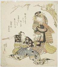 The actors Ichikawa Danjuro VII as Kajiwara Genta Kagesue and Ichikawa Monnosuke III as Umegae, 1821.