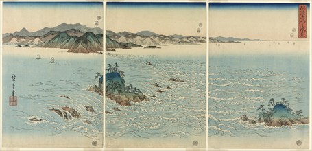 The Whirlpools in Naruto Strait, Awa Province (Awa Naruto no fukei), 1857.