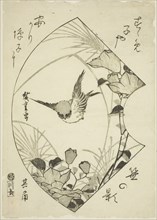 Autumn Flower and Sparrow, c. 1835.