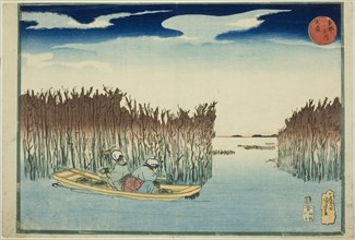 Omori, from the series "Famous Places in the Eastern Capital (Toto meisho)", c. 1832/33. Seaweed gatherers at Omori.