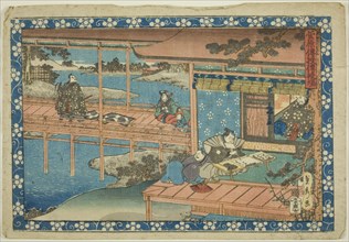 The Transmission Scene (Denjuba), from the series "Sugawara's Secrets (Sugawara denju)", c. 1830/44.