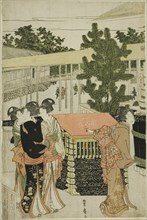 New Year's Pilgrimage to Myohoji Temple in Horinouchi (Horinouchi Myohoji eho mairi no zu), c. 1804/10.