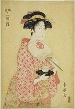 Takashima Ohisa, from the series "A Fashionable Set of Three (Furyu sanpuku tsui)", c. 1794.