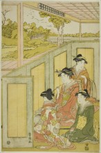 Ladies behind screen in a daimyo's mansion, n.d.