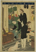 Preparing Meals in a Foreign Residence (Ijin yashiki ryori no zu), 1860.