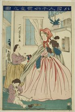Foreigner Caring for Her Children (Gaikokujin kodomo choai no zu), 1860.