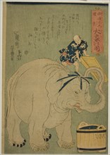 Arrival of the Europeans: The Great Elephant (Yoroppajin torai, Daizo no zu), 1863.