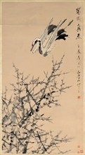 Plum Blossoms, Crane, and Spring, Qing dynasty ( 1644-1912); 1824-1896; c.1892.
