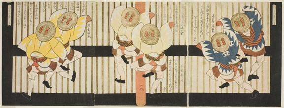 Sparrow dancers, from "A Set of Six for the Katsushika Circle (Katsushika rokuban tsuzuki)", c. 1827/28.