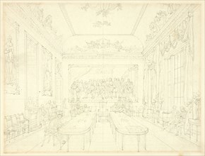 Study for Trinity House, from Microcosm of London (recto); Architectural Sketch of Row House Facades (verso), c. 1809.