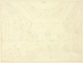 Study for South Sea House, Dividend Hall, from Microcosm of London, c. 1810.