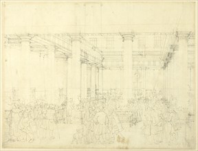 Study for Corn Exchange, Mark Lane, from Microcosm of London, c. 1808.